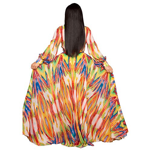 Image of Nuofengkudu Womens Chiffon Deep V-Neck Maxi Dress Summer Boho Dresses(S-5XL)