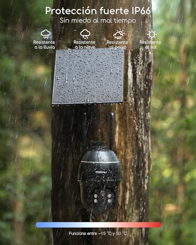 COOAU Grabación 24/7, 4G AOV Cámara Vigilancia Exterior Solar, con Panel Solar sin Cables, 360° PTZ, Detección de IA, Seguimiento de Personas y Visión Nocturna de 30 Metros, Incluye eSIM - imagen 8