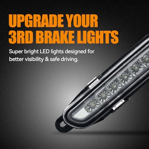 Image of Third 3rd Brake Light LED for 2006-2010 Dodge Charger, High Mount Rear Brake Lights Assembly for 06-10 Charger, Waterproof Center Cab Lamp Stop Light (Clear)
