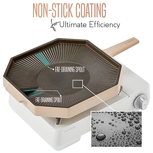 Dr.hows Palette Grill Pan, Non-Stick Coating With Carrying Pouch For Safekeeping (Deep Beige) #TOP6