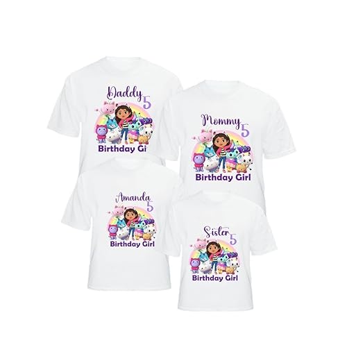 Miniatura 2 de Custom personalized shirt for birthday girls Gabby, add name and age, family matching birthday, custom t-shirts birthday girls