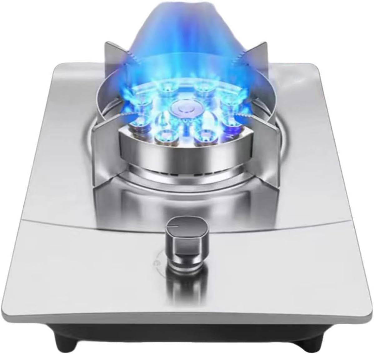 Portable Single Burner Gas Cooker,7.2kW 9-cavity High-Efficiency Wok,Stainless Steel Countertop,with Flame Failure Protection,for Kitchen Camping(NG)