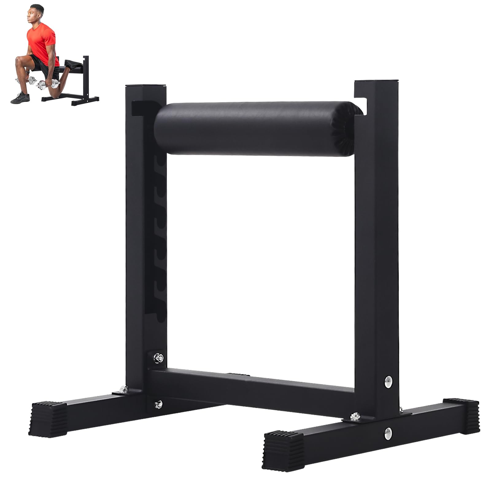 Garvee Bulgarian Split Squat Stand, 7-Level Adjustable Single Leg Squat Roller, Single Leg Split Squats Stand with Comfortable Foam Roller & Anti-Slip Feet for Home Gym Legs Strength Training 52x55cm