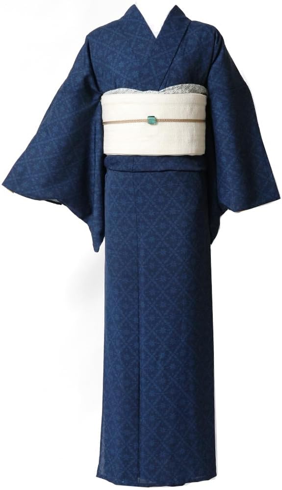 ゆき dear-japan] JAPAN MODE 夏着物 セオアルファ 菱華 ネイビー 単衣