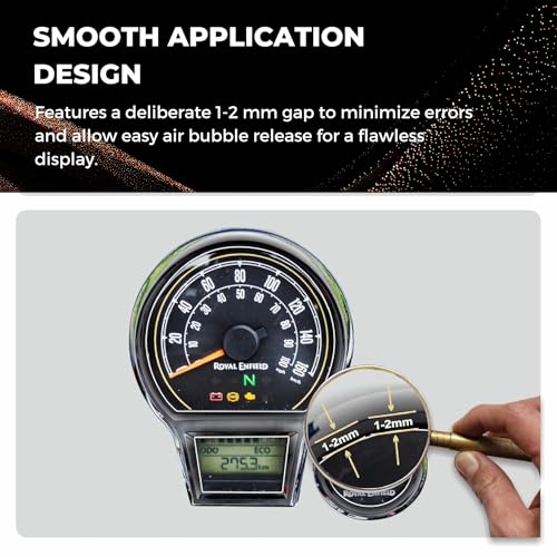 Image of Screen Protector Compatible For Royal Enfield Classic 350 Reborn Meter Display | Classic 350 Screen Guard (Not a Tempered Glass) | Speedometer Dashboard Protection Film | Scratch Resistant Meter Screen Guard