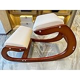 Ergonomic Kneeling Chair Birch Computer Stool Relax Your Knees with Sponge Cushion, Easy to Assemble Improve Sitting Posture for Home Office, Walnut