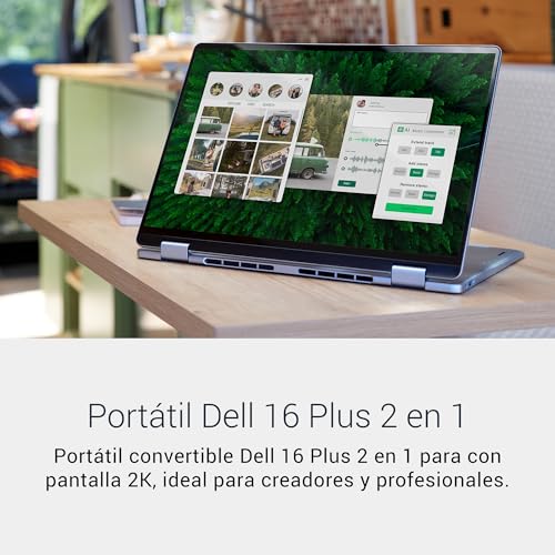 DELL 16 Plus 2 en 1 Portátil Convertible DB06250 16" 2K Táctil, Intel Core Ultra 7 Series 2, Intel ARC, 16 GB RAM, 512 GB SSD, Win 11 Home,Teclado retroiluminado QWERTY Español – Ice Blue - imagen 2