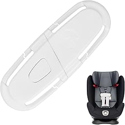 1 clip de sécurité pour siège enfant - 10 couleurs différentes - Fixateur de ceinture pour siège auto, poussette et chaise haute - Clip de poitrine réglable (blanc)