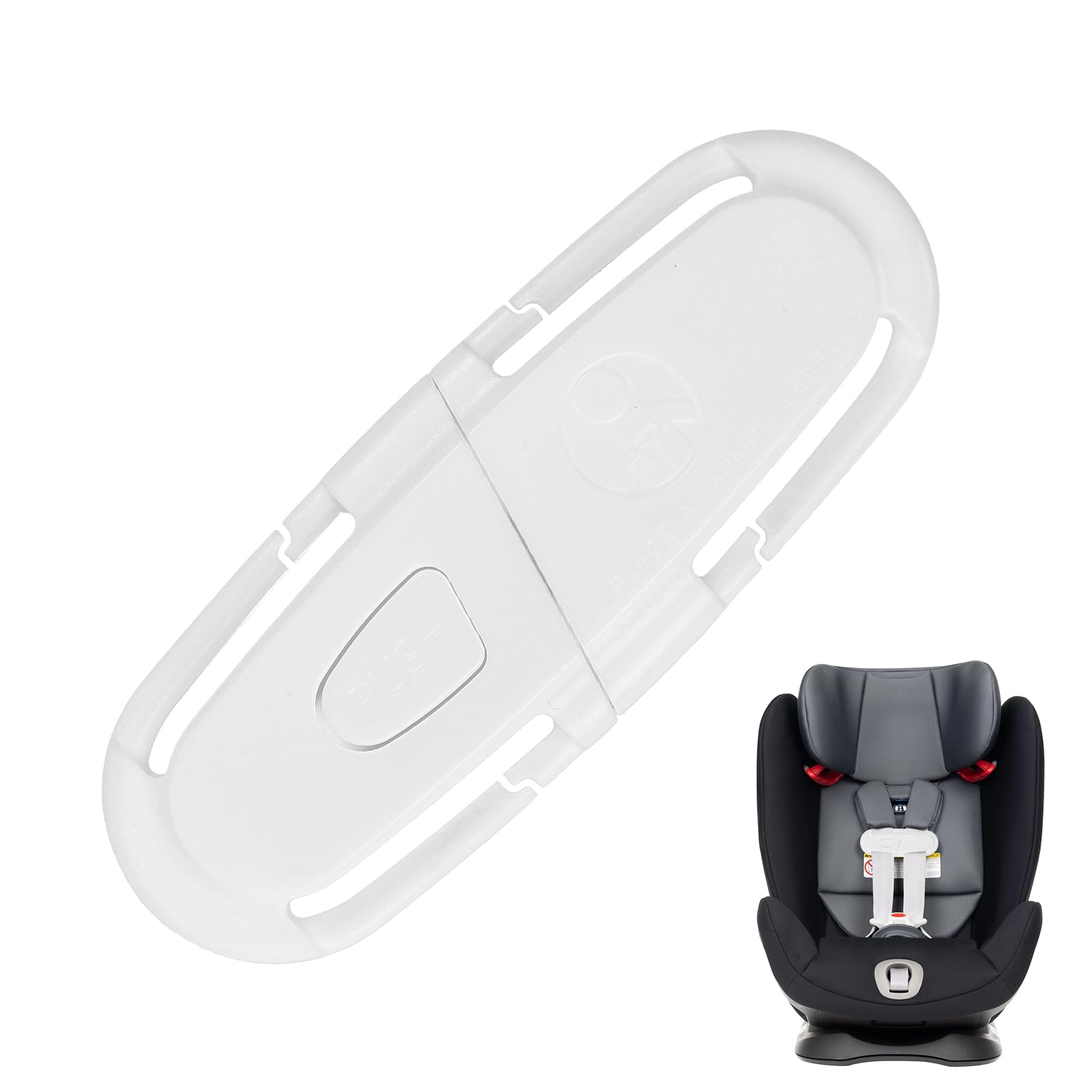 1 clip de sécurité pour siège enfant - 10 couleurs différentes - Fixateur de ceinture pour siège auto, poussette et chaise haute - Clip de poitrine réglable (blanc)