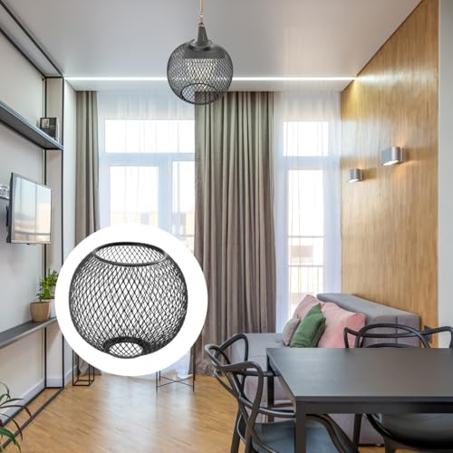 Image of Cabilock Hollow-Out Metal Lamp Shade 5.51 Inch Spherical Ceiling Light Cover Set of 2 for Bedroom Decorative Lighting Accessories Easy Installation