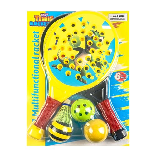 Raqueta de dinosaurio con 2 ligeras – Ideal para principiantes, actividades al aire libre y en interiores, portátil y ligero