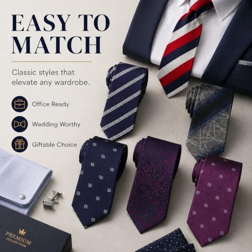 Image of WeiShang Neckties for Men, Classic Formal Tie
