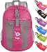 Foldable Daypack Bag - Collapsible lightweight Backpack For Women & Girls (PINK)