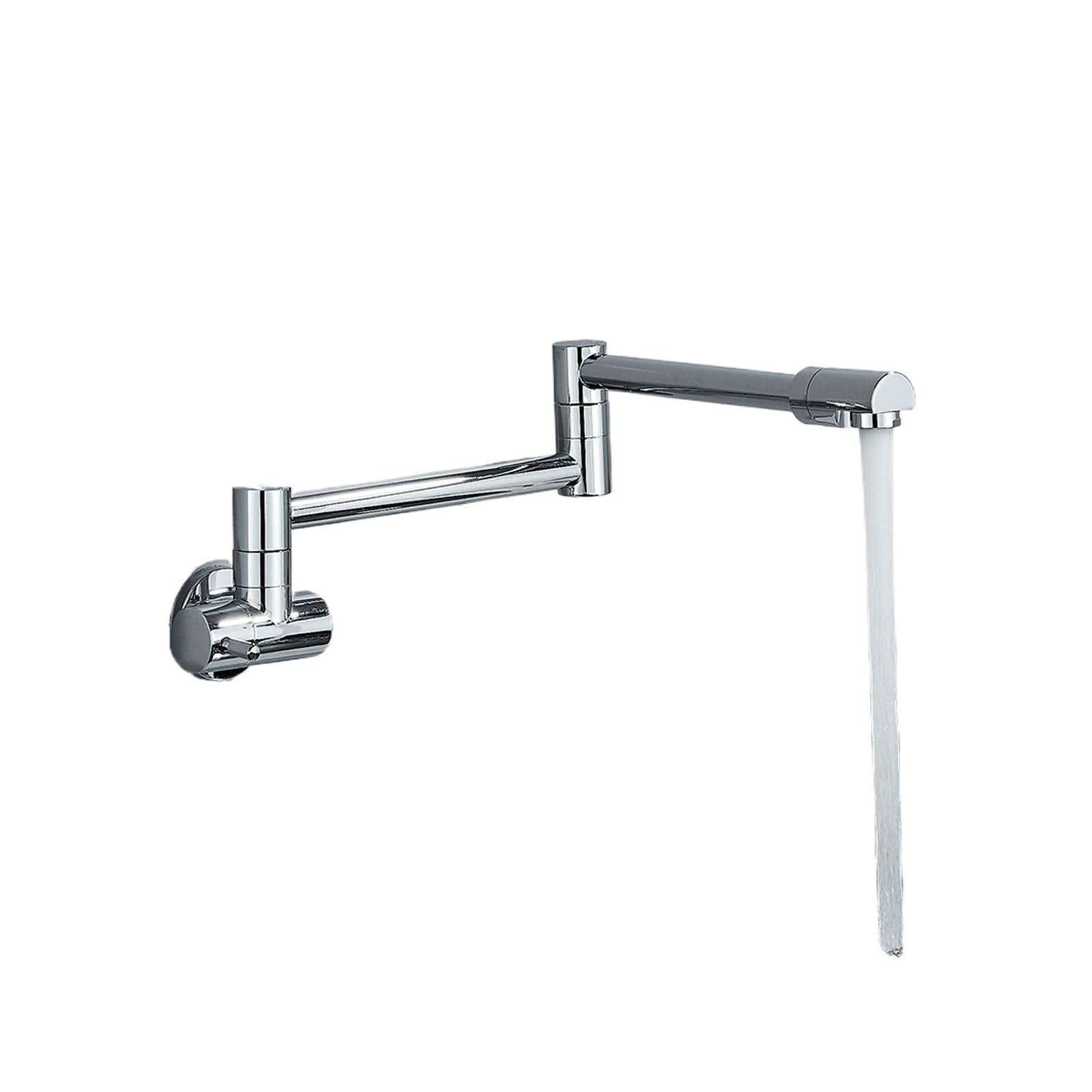 ZQFHSX Rotated Kitchen Sink Faucet Cold Water Tap Brass Basin Swivel Faucets Wall Mounted DIY Renovation(Chrome A)