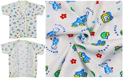 Image of ToBeInStyle Babies' 4 Pack Relaxed Fit Short or Long Sleeve Button Up Kimono Tee Swaddle Shirt