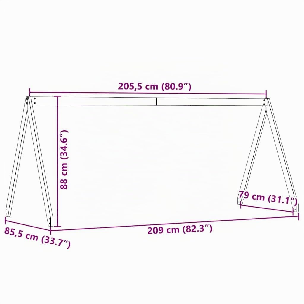 vidaXL Toit de lit pour Enfants 209x85,5x88 cm Bois de pin Massif