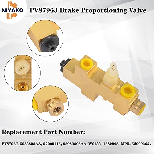 Niyako Brake Proportioning Valve Replacement# Pv8796J 5083808Aa 52009115 Fit 1987-1996 Cj Xj Yj Wrangler 2.5L 4.0L #TOP3