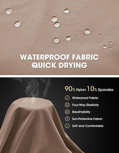 Men's Hiking Pants Detachable Zip Off Lightweight Waterproof Quick Dry Outdoor Fishing Travel Camping Light Khaki XXXL — view 6