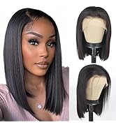 Bob Wig Human Hair 13x4 Frontal Lace Wig 12inch Bob Lace Front Wigs Human Hair 150% Density Bob W...