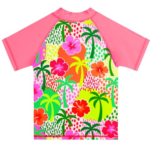 Image of TFJH E Girls Short Sleeve Swimsuit Two Piece Swimwear UPF 50+ UV 3-12 Years
