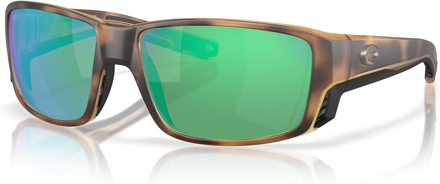 Costa Man Sunglasses Matte Black Frame, Blue Mirror Lenses, 60MM