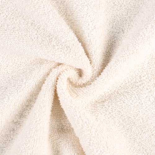 Image of Superior Kids Cotton Terry Poncho, Soft, Absorbent Bath Towel with Hood, Bathroom Accessories, Long, Plush Bathrobes for Bath, Shower, Spa, Resort, Hotel, Beach, Pool, Boy, Girl, Large Size, Ivory