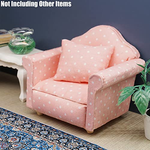 Odoria 1/12 Cadeira de Braços Miniatura Recliner Móveis para Casa de Bonecas Acessórios, Pontos