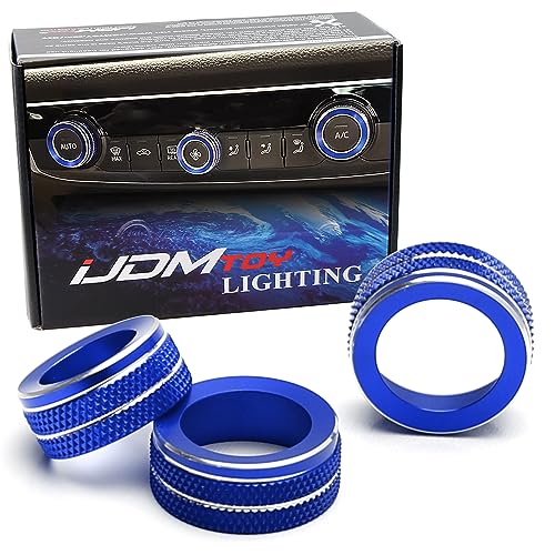 Housses de bouton de climatiseur en aluminium bleu pour Audi A3 et Q3 (Lot de 3)