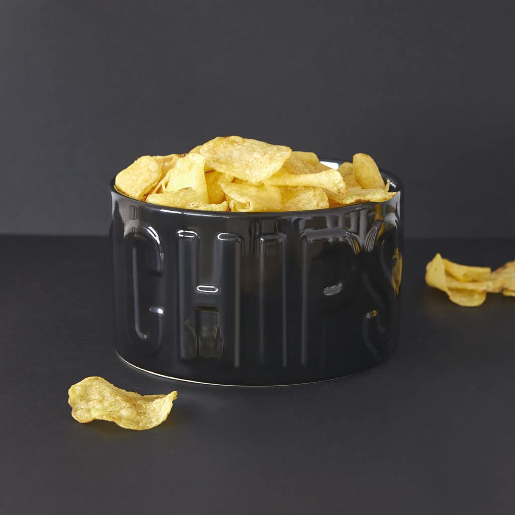 Balvi Plateau apéritif Chips Couleur Le Noir Un Bol Original et élégant 1L Céramique 8,5x15x15 cm