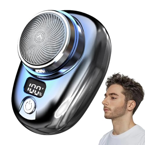 Maquinilla de afeitar eléctrica de viaje - Mini afeitadora eléctrica portátil con pantalla de nivel de batería | Maquinilla de afeitar eléctrica para afeitarse la cara, maquinilla de Hmltd