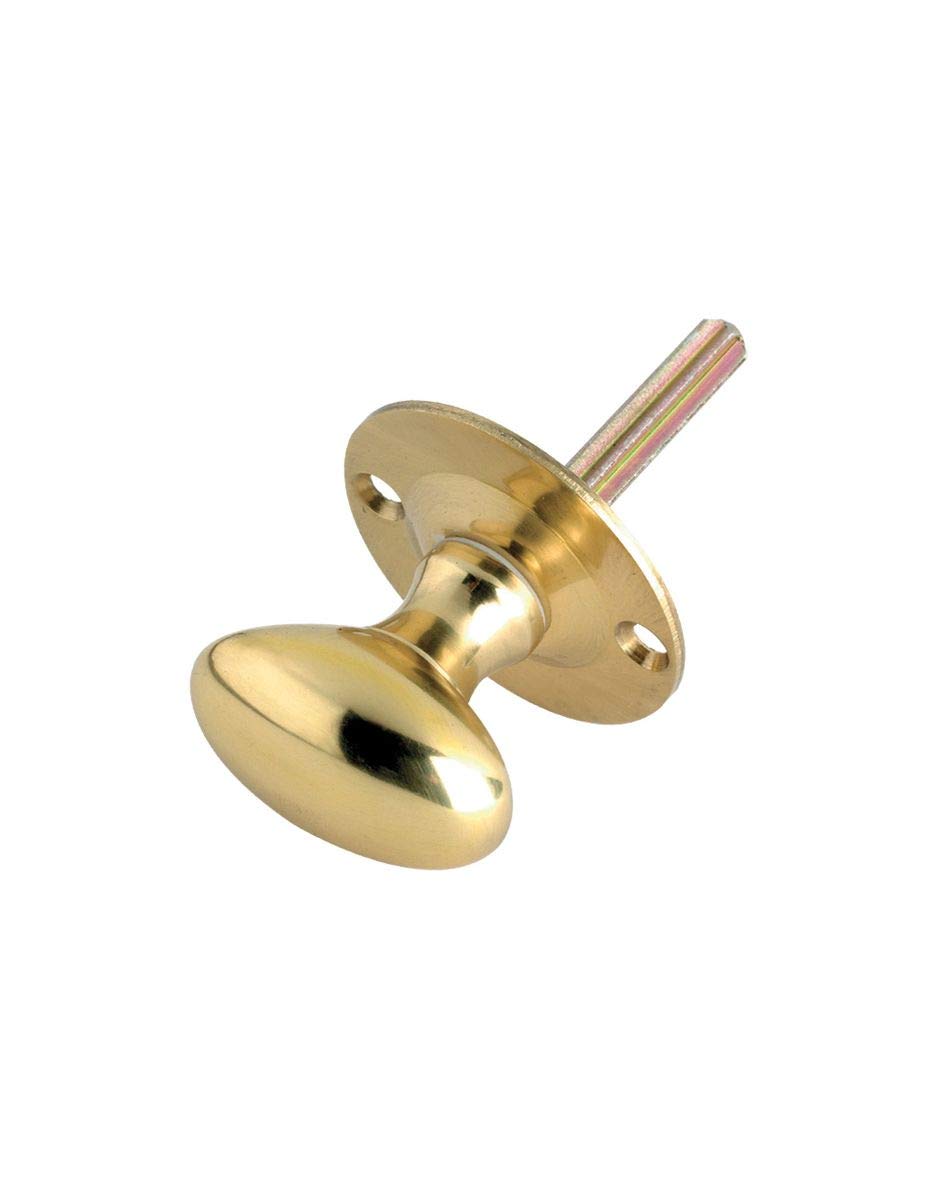 Kooples Hardware Oval Thumb Turn – 38mm Rose – 32mm x 20mm Turn – Rack Bolt Compatible – BS EN 1634-1 Certified (Polished Brass)