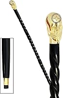 Vista 1 de Bastón náutico hombres y mujeres bastones y madera 37 pulgadas mango dorado madera natural palo de palisandro mejor para regalo negro CGBJ