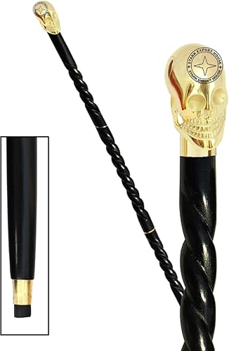 Bastón náutico hombres y mujeres bastones y madera 37 pulgadas mango dorado madera natural palo de palisandro mejor para regalo negro CGBJ