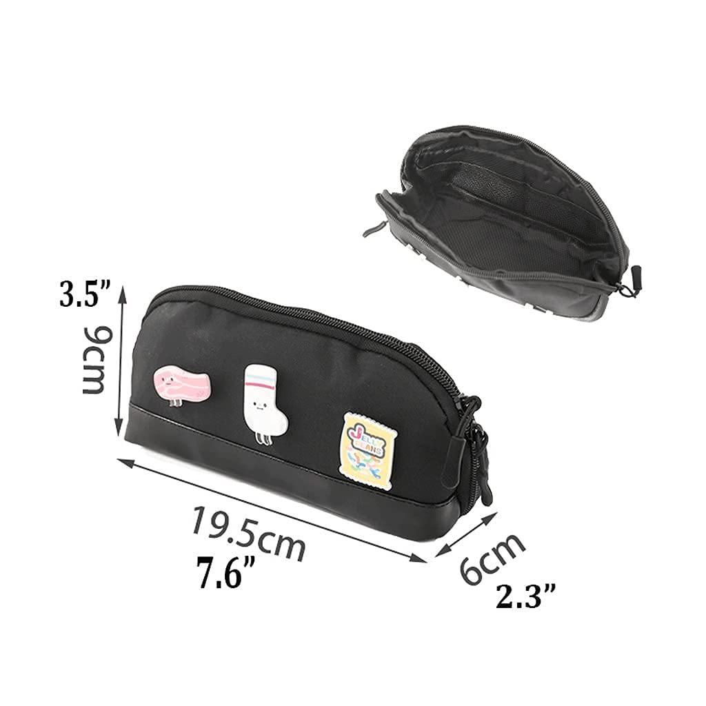 Caja de lápices Multilapa Lápiz Caja de lápices de Gran Capacidad Papelería Bolsa de Almacenamiento Oxford Paño Tenedor de Pluma Doble Cremalleras Lápiz Pouch-3 Colores Pen Bolsa Bolsa