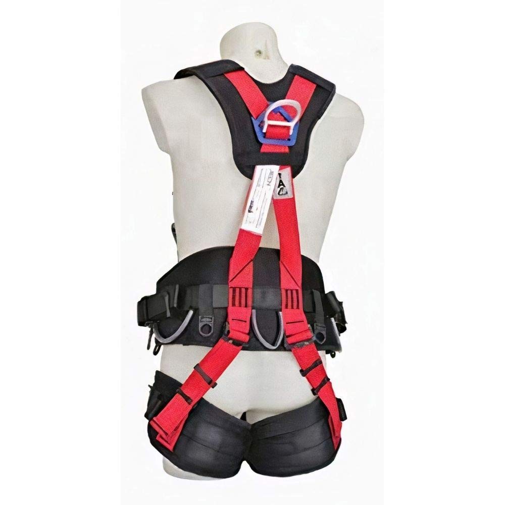 RMT Arnés Seguridad Trabajo Cuerpo Entero Ajustable | Arnes Anticaídas 5 puntos de Anclaje con Protección Lumbar y Muslos