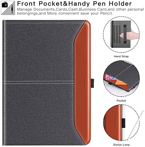ZtotopCases for New iPad Pro 12.9 Inch 6th/5th Generation 2022/2021, Premium PU Leather Folding Stand Cover with Auto Wake/Sleep, Multiple Viewing Angles Case for iPad Pro 12.9 2022/2021, Denim Black