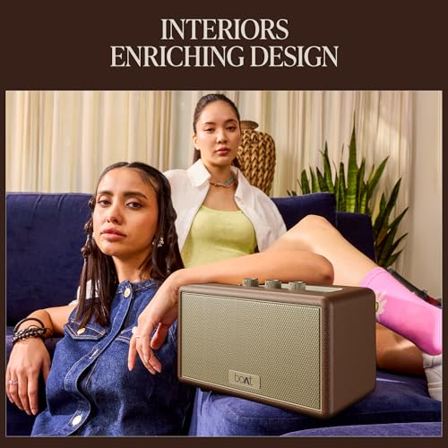 Image of Stone Opus, 80W Signature Sound, 12HRS Battery, Multilink Connectivity, Built-in Subwoofer, Premium Design, TWS, Bluetooth Speaker, Wireless Speaker, Portable Speaker (Caramel Brown)