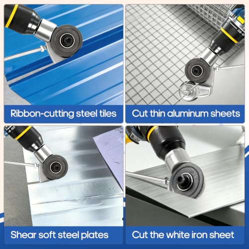 Sheet Metal Cutter Drill Attachment, Electric Drill Shears Attachment Cutter Nibbler, Metal Nibbler Drill Attachment for Cutting Iron, White Sheet, Steel, Copper, Aluminum by Ohotecy - Used condition - Image 4