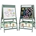 AIYAPLAY Lavagna per Bambini 3 in 1 con Rotolo di Carta e 2 Cestelli Portaoggetti, Lavagna con Cavalletto in Legno di Pino e MDF, 54x46x94 cm, Verde immagine