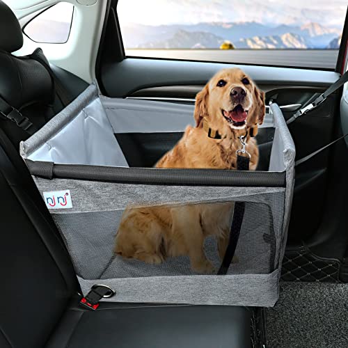 Dog Car Seat for Pet Travel with Waterproof Pad, Half seat Dog Hammock,Harness Hook, Breathable Mesh, and Adjustable…