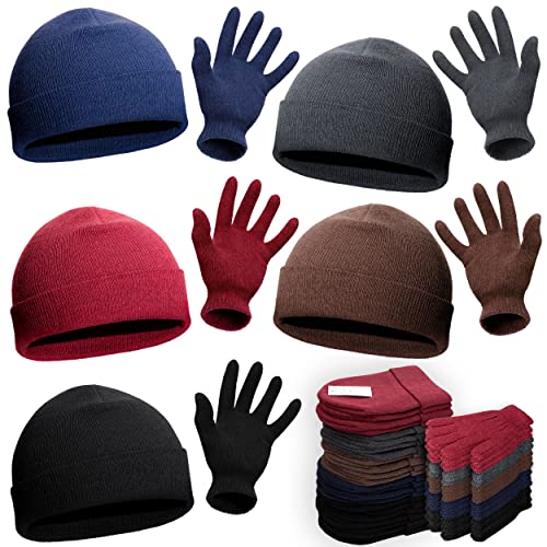 Moda West 96 Pack Bulk Beanies and Gloves - Wholesale Unisex Winter Accessories - 48 Winter Gloves Pairs, 48 Beanies