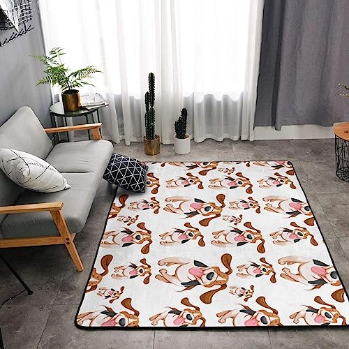 Tapis moderne antidérapant en flanelle douce de 160x122cm