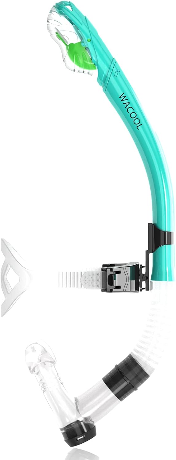 WACOOL Training Headstrap Support Dry Top Snorkel Tube Comfortable Mouthpiece One-Way Purge Valve for Pool Open Water Scuba Lap Swimming Swimmer Diving Snorkeling (White) : Sports & Outdoors