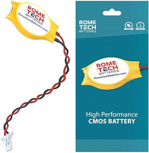 Miniatura 2 de Rome Tech CR1220 CMOS BIOS Batería para DELL Vostro V130 - Batería de respaldo para laptop 3V RTC CR 1220 con 2 cables