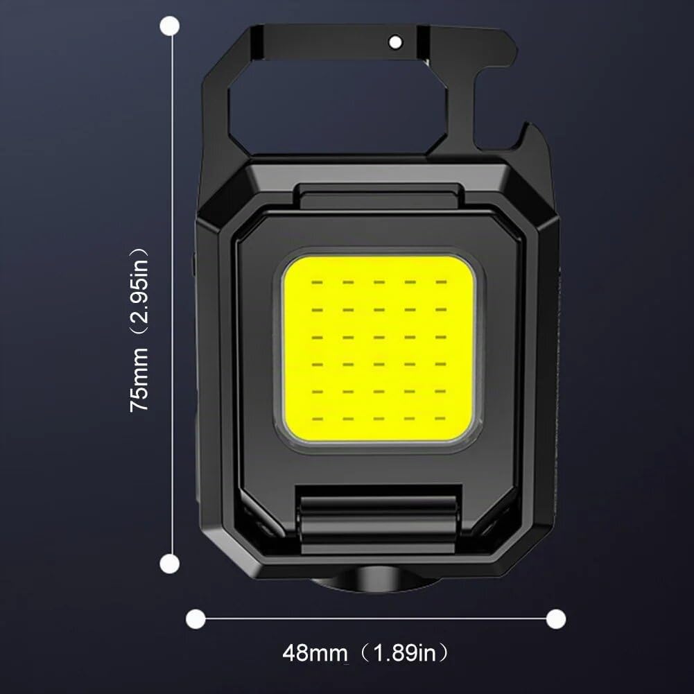 Paquete de 3 Linternas Llavero, Luz 1500 lúmenes COB Mini Linternas LED EDC recargables, Lúmenes Altos, Impermeable Llavero Colgante para Uso Diario, Exterior, Emergencia
