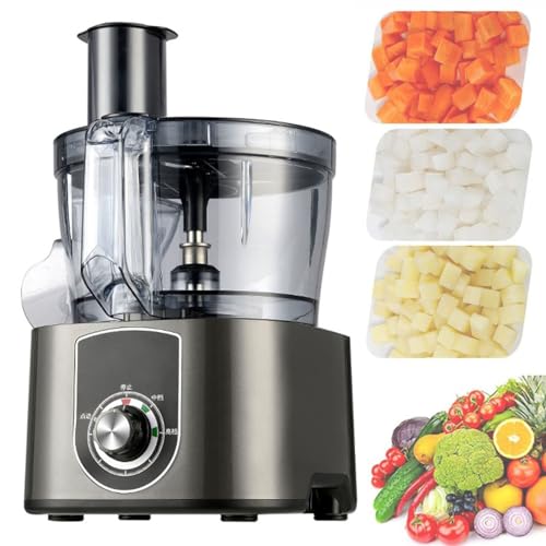 Procesador de alimentos eléctrico comercial, picador y triturador de verduras de 600 W, 2 en 1, profesional, multifuncional, con cuchillas de acero inoxidable para cebollas, zanahorias y pepinos, co