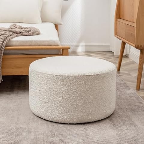 KINWELL Modern Boucle Ottoman Cover