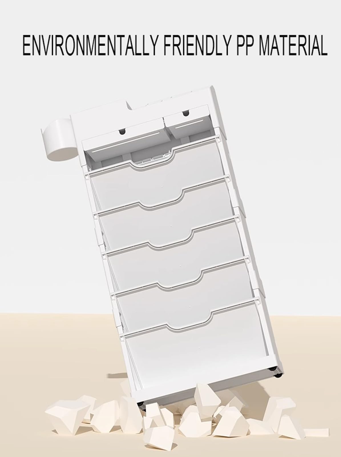 Carro para Libros Carro para Archivos con Ruedas Carro para Libros con Ruedas de 6 Niveles, 3.93 Pulgadas con estantes Inclinados Carro de Almacenamiento utilitario Estantería Plegable Exhib