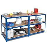 packtisch mit rollen Tragkraft pro Boden 265 kg BRB Arbeitstisch/Werktisch/Packtisch HxBxT 900x1800x600 mm, 2 Ablageebenen, Stahl, kunststoffbeschichtet