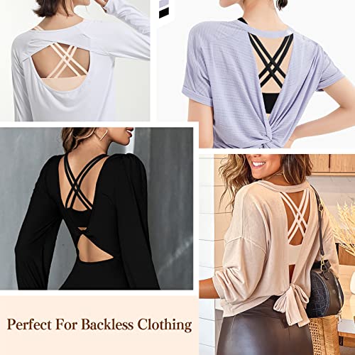 Upushall Women's Push Up Front Closure Bra Thick Padded Seamless Criss-Cross Back Underwire Bra Add Two Cup Beige 42C #TOP5